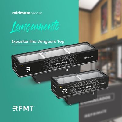 Expositor Ilha Vanguard Top De Congelados E Resfriados Vidro Semicurvo 2,00m Eivt Refrimate 220v