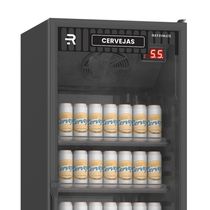 Cervejeira Expositora Porta Vidro 400l Vcce400pvpp Preta 220v Refrimate Com Chopeira 3,5l 220v