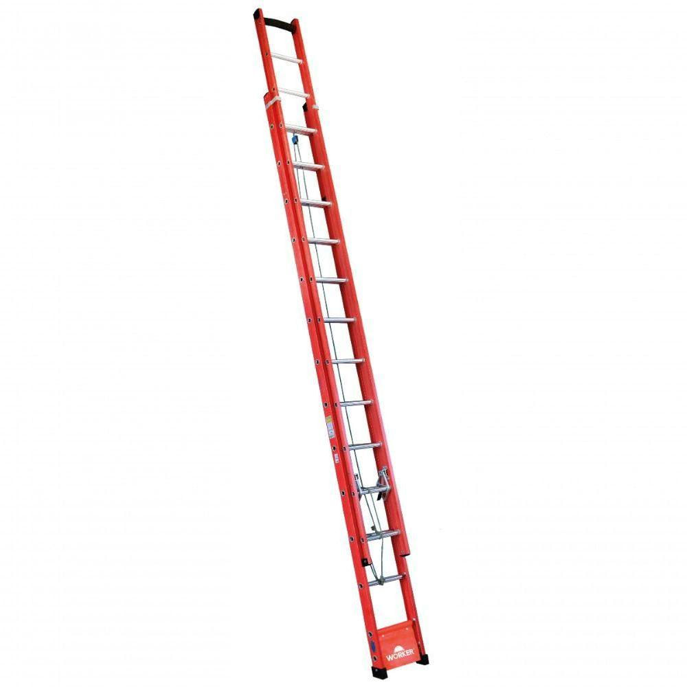 Escada Extensiva Em Fibra 12/20 Degraus Capacidade 110kg Worker