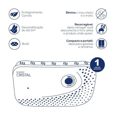 Desumidificador De Ar Desidrat Cristal Bivolt