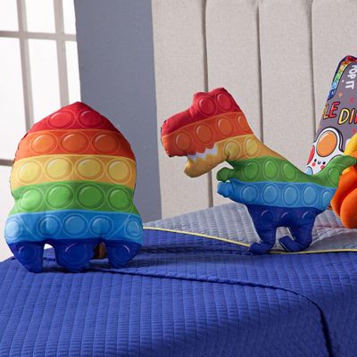 Cobre Leito Pop It Azul Dupla Face Almofadas Solteiro 6 Peça