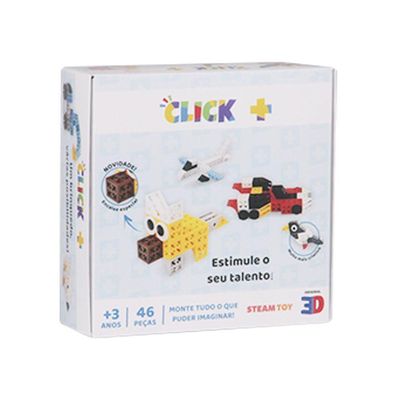 Blocos De Encaixar - Click+ 46 Peças - Steam Toy