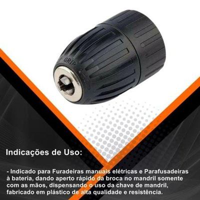 Mandril De Aperto Rápido 10mm 3-8" Pol - Fertak