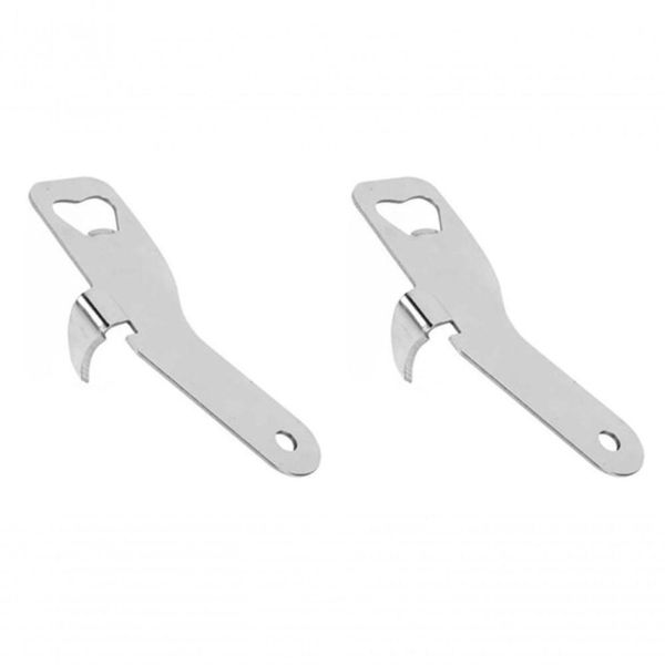 Kit 2 Abridor De Lata E Garrafa Aço Inox Resistente Grande