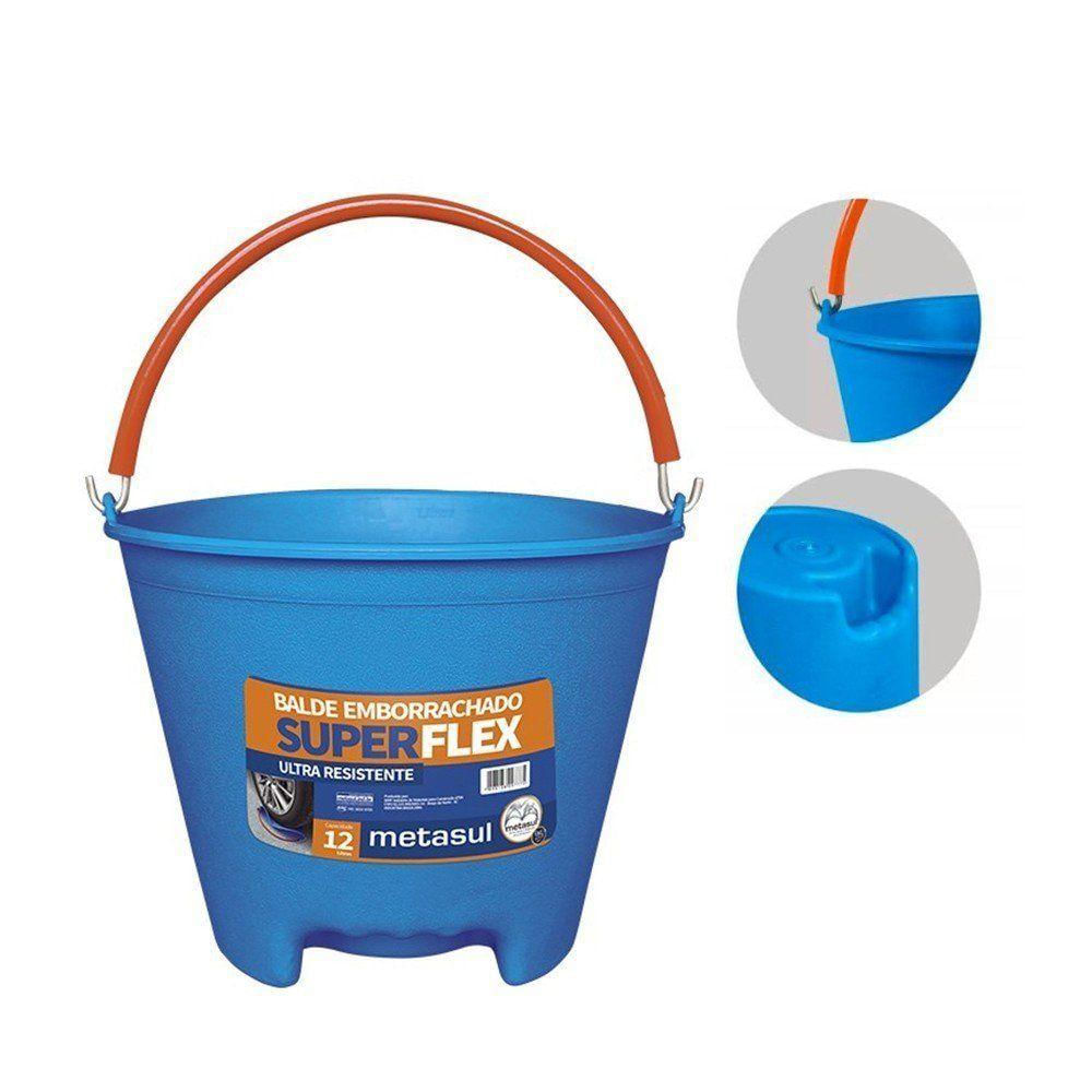 Balde Emborrachado Superflex Com Capacidade De 12 Litros - Metasul