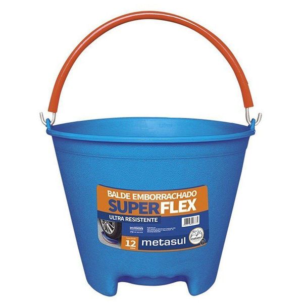 Balde Emborrachado Superflex Com Capacidade De 12 Litros - Metasul