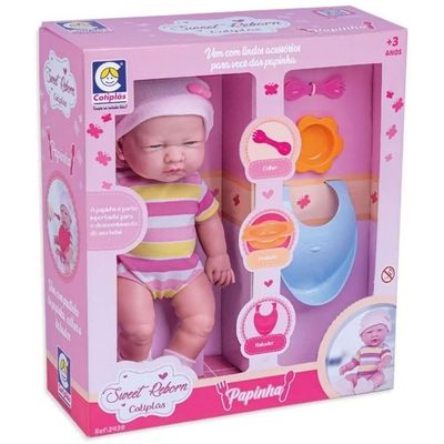 Boneca Sweet Reborn Papinha - Cotiplás