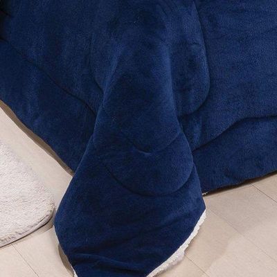 Coberdrom Robust Solteiro Manta Soft Sherpa 1 Peça Azul