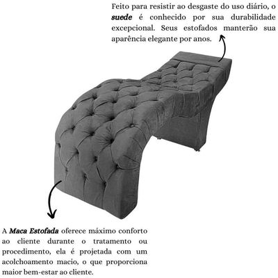 Maca Estofada Estética Cílios Salão Spa Suede Nicole Cor:cinza