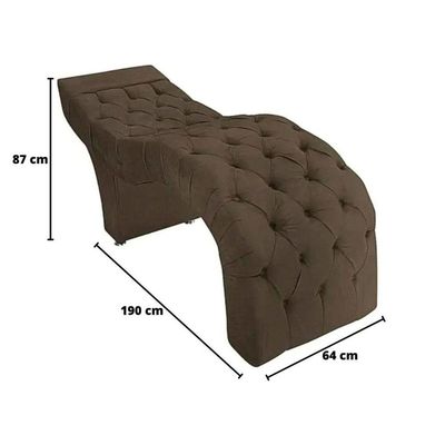 Maca Estofada Estética Cílios Salão Spa Suede Mirela Marrom