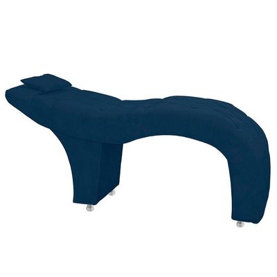 Maca Estofada Capitone Julia Para Estetica Facial Sombrancelha E Cilios Suede Cor Azul Marinho