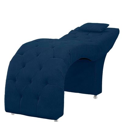 Maca Estofada Capitone Julia Para Estetica Facial Sombrancelha E Cilios Suede Cor Azul Marinho