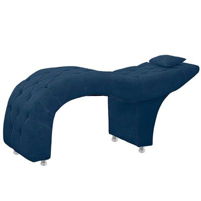 Maca Estofada Capitone Julia Para Estetica Facial Sombrancelha E Cilios Suede Cor Azul Marinho