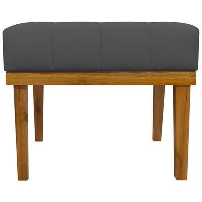 Puff Decorativo Retangular Firenze - Cinza Corino