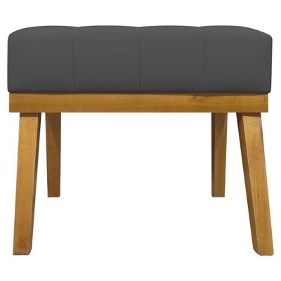 Puff Decorativo Retangular Firenze - Cinza Corino