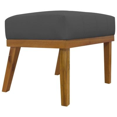 Puff Decorativo Retangular Firenze - Cinza Corino