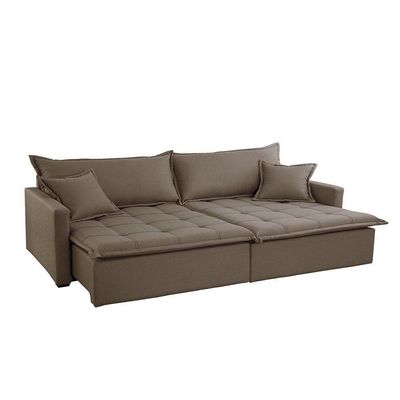 Sofá Cama Flora 02 Módulos De 90cm Br 15cm Meu Sofá Online B016 Veludo Marrom