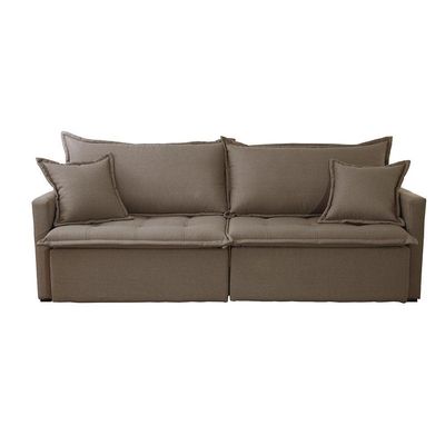 Sofá Cama Flora 02 Módulos De 90cm Br 15cm Meu Sofá Online B016 Veludo Marrom