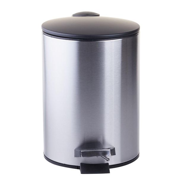 Lixeira 3L Inox com Tampa Preta