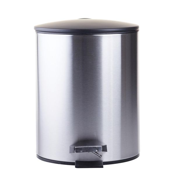 Lixeira 5L Inox com Tampa Preta