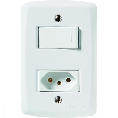 1 Interruptor Paralelo 10 A 250v e 1 Tomada A 250v Branco
