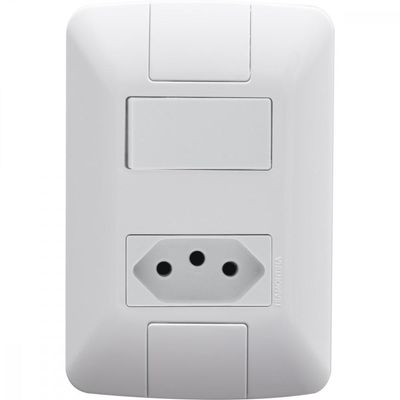 1 Interruptor Paralelo 6 A 250v e 1 Tomada A 250v Branco