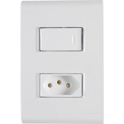 1 Interruptor Simples 10 A 250v e 1 Tomada A 250v Liz Branco