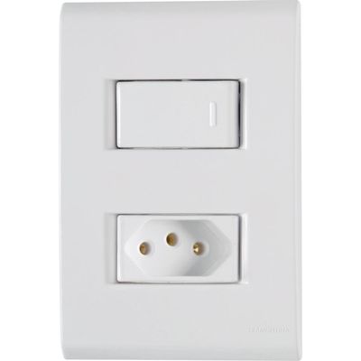 1 Interruptor Simples 10 A 250v e 1 Tomada A 250v Liz Branco