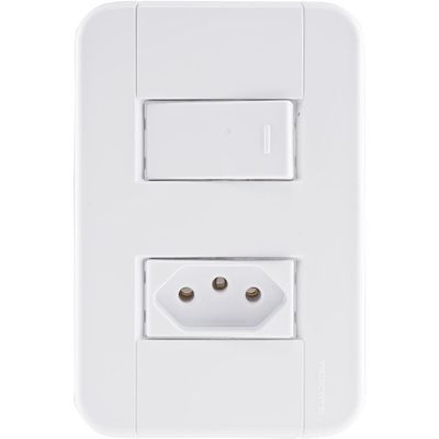 1 Interruptor Simples 10 A 250v e 1 Tomada A 250v Branco
