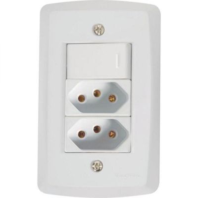 1 Interruptor Simples 10 A 250v e 2 Tomadas A 250v Branco
