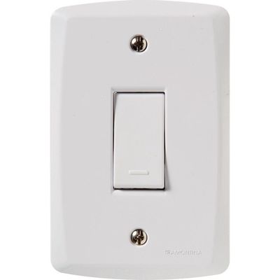 Conjunto 4X2 Com 1 Interruptor Simples 10 A 250V Lux2 Branco