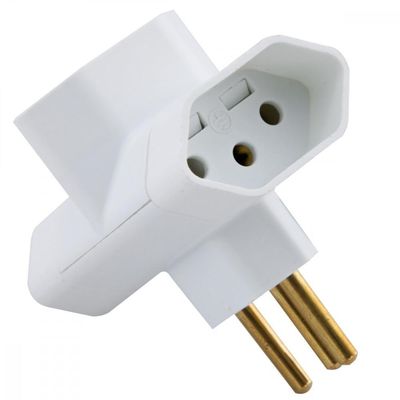 Plugue T 2p+t 250 V 10 A Tramontina Branco