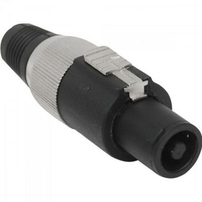 Conector Speakon de Linha Macho 4 Polos PGSP0004 PRETO/CINZA STORM