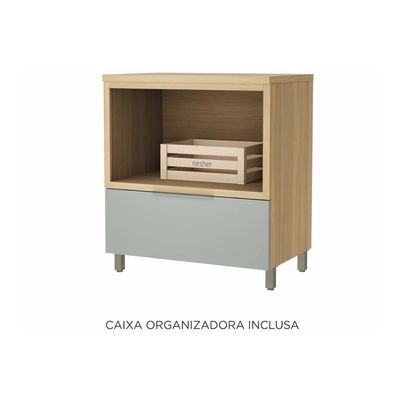 Bancada De Banheiro Balcão Marquesa C- 1 Gaveta E 1 Nicho 80cm Nature-verde - Nesher