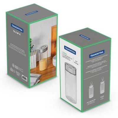 Pote de Vidro Tramontina com Tampa de Aço Inox 10 Cm 1,4 L