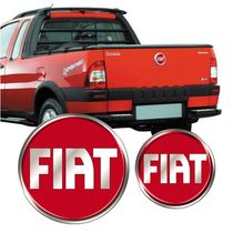 Emblema Tampa Traseira Fiat Strada 2005 Adesivo Vermelho Cor Vermelho