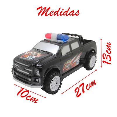 Brinquedo Camioneta Carrinho De Policia Fricção Preto