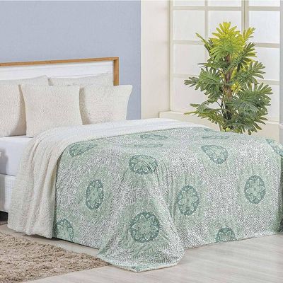 Cobertor King Top Line Estampado Hipercal/sherpa 1 Peça - Lotus