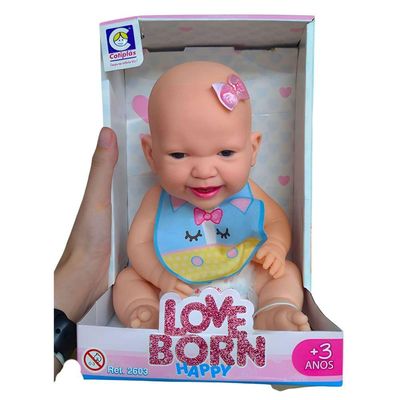 Boneca Love Born Happy C/ Babador - Cotiplás