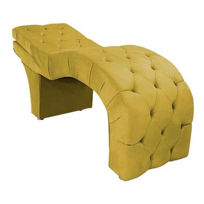 Maca Estética Estofada Reclinável Ergonômica Suede Ludmilla Amarelo