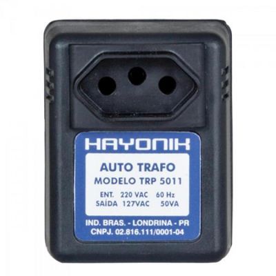 Auto Transformador Parede 220/127VAC 50VA TRP 5011 Preto Hayonik