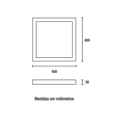 Painel De Led Blumenau Quadrado De Sobrepor 32w Bivolt 4100k Luz Neutra