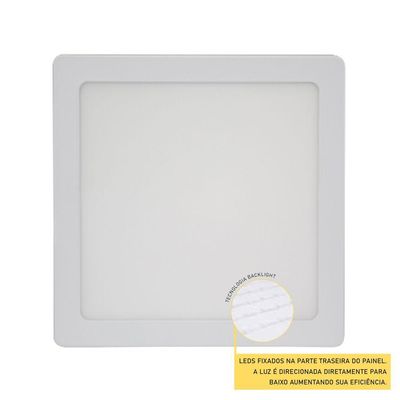 Painel De Led Blumenau Quadrado De Sobrepor 32w Bivolt 4100k Luz Neutra