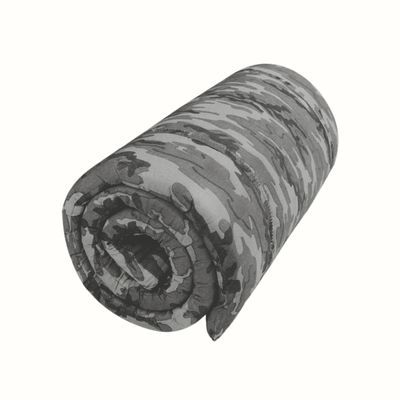 Colchonete Adventure Camping Acampamento Solteiro 180x60cm Camuflado Preto e Cinza Aguia
