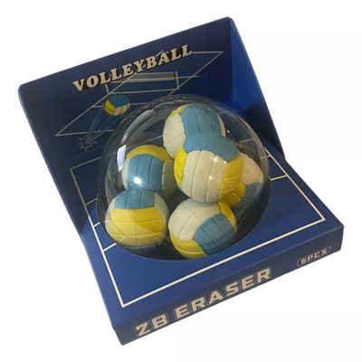 Kit 6 Borrachas Escolar Personalizadas de Bola de Volei Primax
