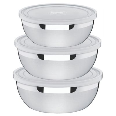 Kit 3 Potes Tramontina Freezinox Inox com Tampa Plástica