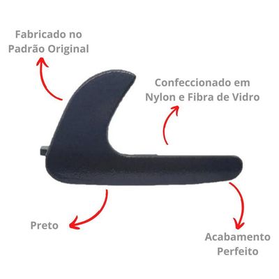 Gatilho Puxador Interno Da Maçaneta Gol 4 Portas 2005 Preto