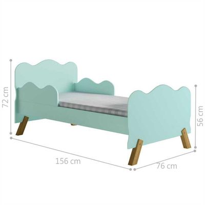 Mini Cama Nuvenzinha Verde Com Proteção Lateral E Colchão