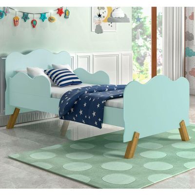 Mini Cama Nuvenzinha Verde Com Proteção Lateral E Colchão