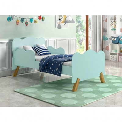 Mini Cama Nuvenzinha Verde Com Proteção Lateral E Colchão